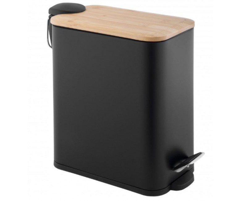 Корзина для мусора YOKA MOBY BLACK BAMBOO 5л. для ванной комнаты YOKA  CH.MOBY-5-BLK CH.MOBY-5-BLK