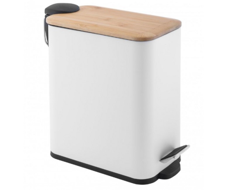 Корзина для мусора YOKA MOBY WHITE BAMBOO 5л. для ванной комнаты YOKA  CH.MOBY-5-WHT CH.MOBY-5-WHT