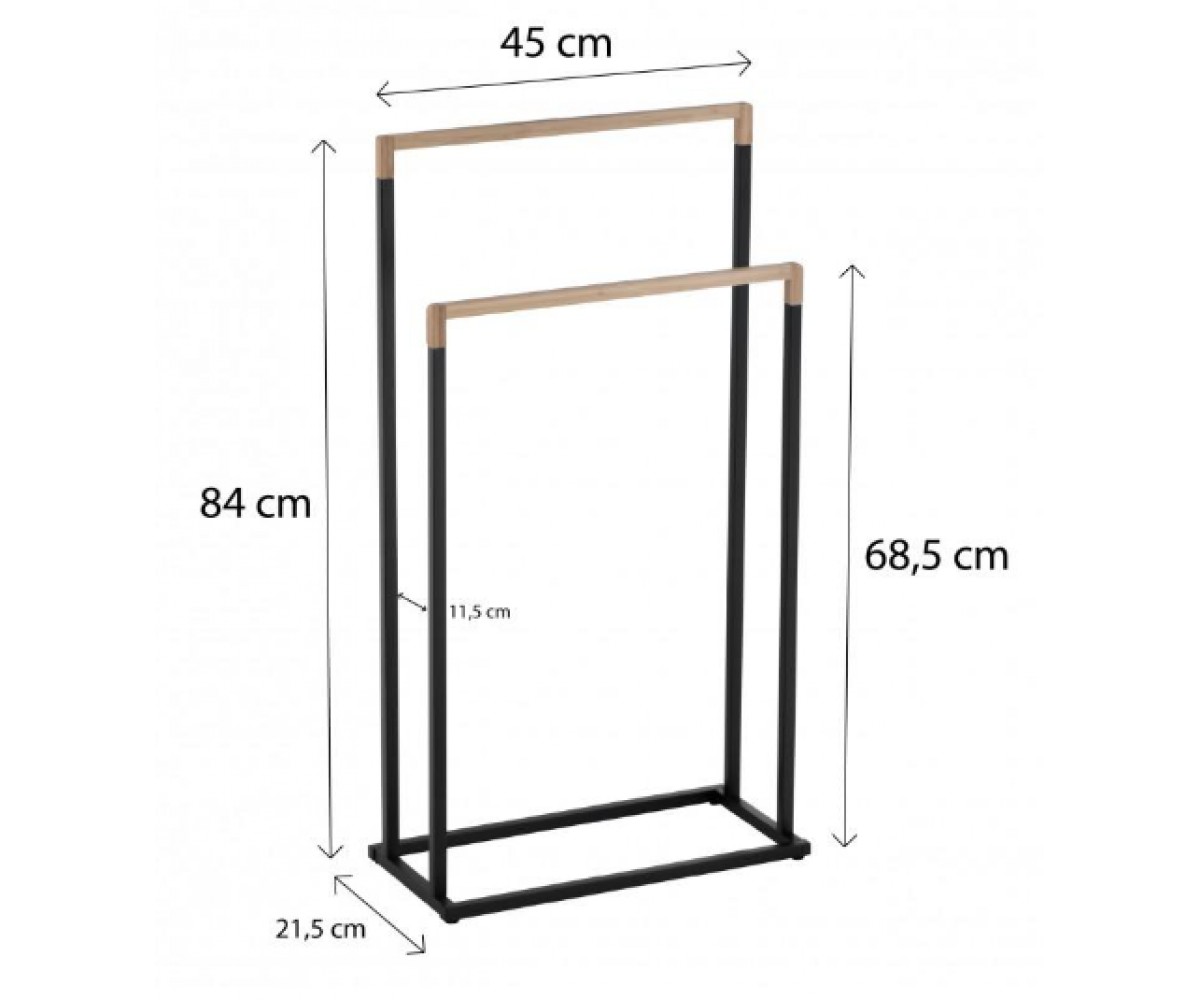 Вешалка для полотенец Yoka ZOLA BLACK BAMBOO  P.ZOLA-2-BLK:Чертеж 