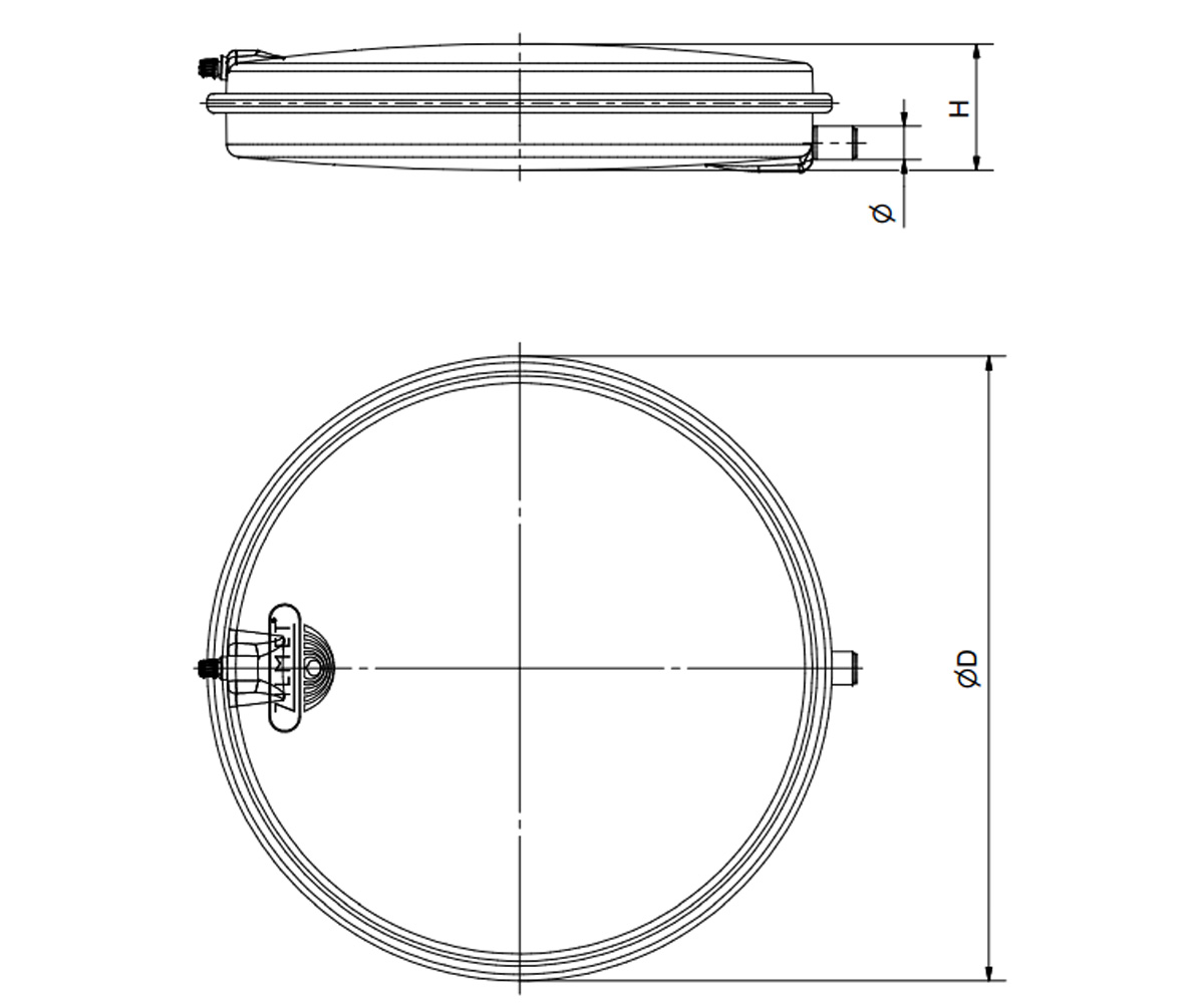 Гидроаккумулятор  OEM-PRO 13C0000826/13C0000807:Чертеж 