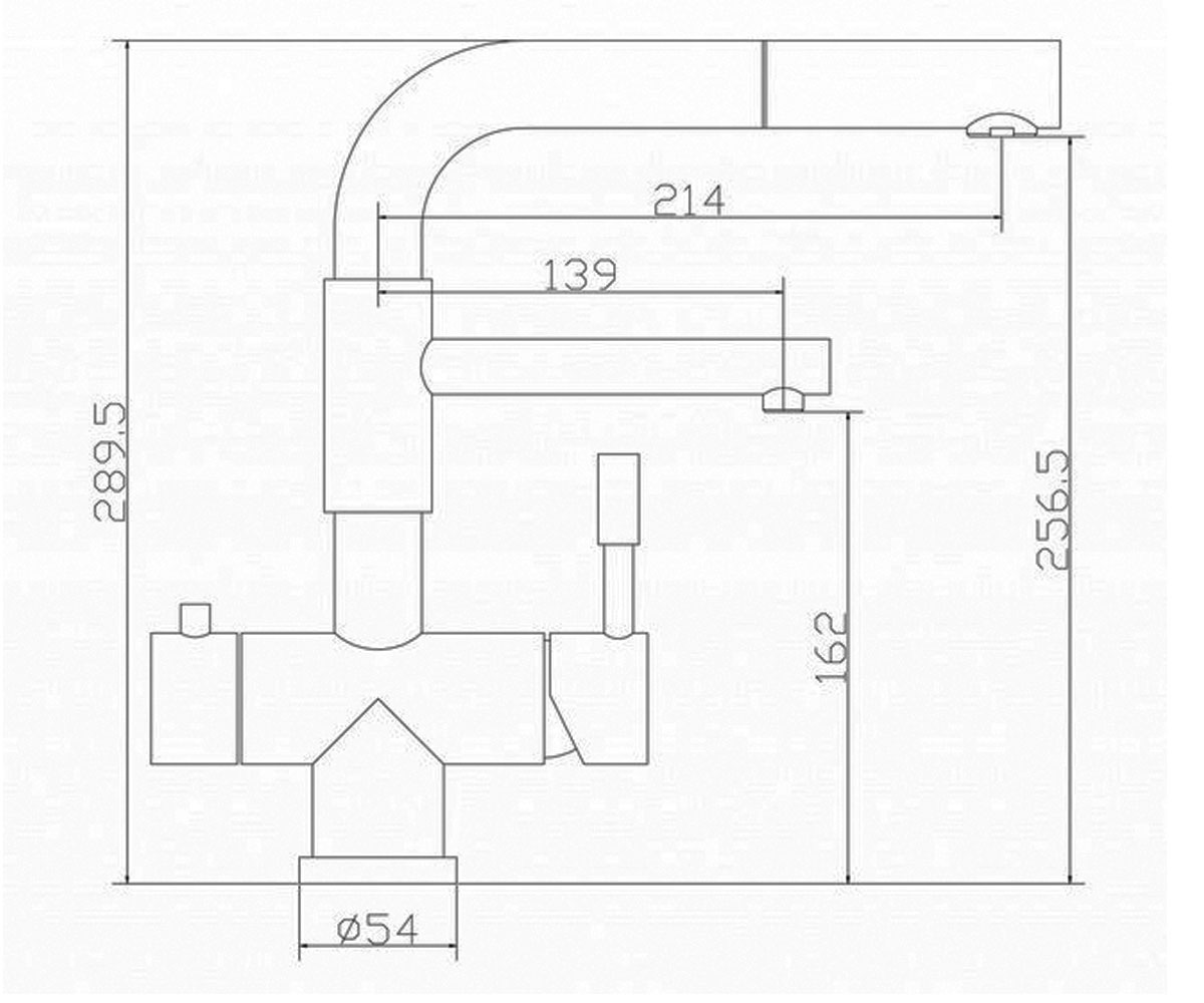 Смеситель для кухни с подключением питьевого фильтра  ARCADA SZR1068P-D:Чертеж 